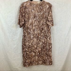 Rose Gold Sequined Forever 21 Dress Sz 3X
